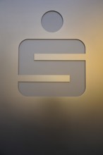Metallic symbol engraved on a golden background, Nuremberg, Middle Franconia, Franconia, Bavaria,