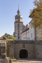 Idyllic detail of the Marienberg Fortress near Wuerzburg in Franconia, a bavarian area in Germany