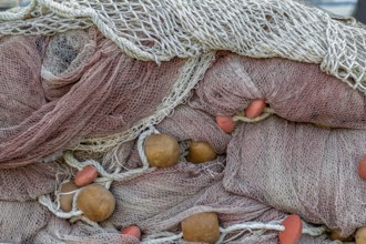 Full frame picture showing a tangled fishing net