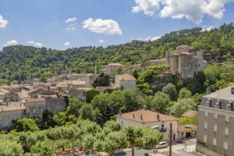 Idyllic traditional settlement at the Auvergne-Rhone-Alpes in southern France