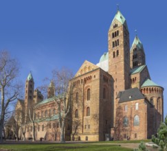 The Speyer Cathedral located in Speyer, Germany at evening time