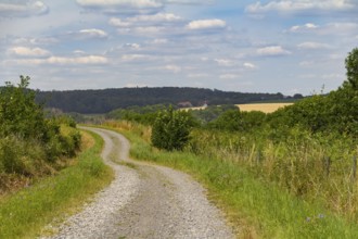 Idyllic rural scenery around the Jagst Valley in Hohenlohe, a district in Southern Germany at
