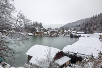 Scenery around Schoenau am Koenigssee in Bavaria at winter time