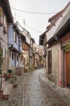 Idyllic scenery of Eguisheim, a village in Alsace, France