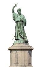 Statue of Peter the Hermit isolated in white back