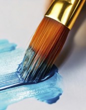 AI generated closeup image showing a brush tip while painting