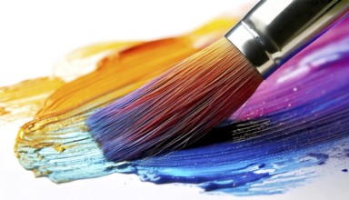 AI generated closeup image showing a brush tip while painting