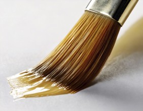 AI generated closeup image showing a brush tip while painting