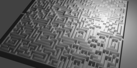 High angle view of a complex labyrinth