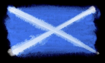 Watercolor illustration of the Scotland flag