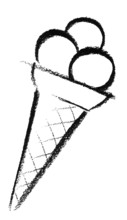 Crayon-sketched ice-cream wafer