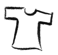 Crayon-sketched shirt