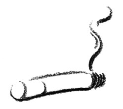 Crayon-sketched cigarette