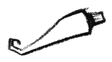 Crayon-sketched tube