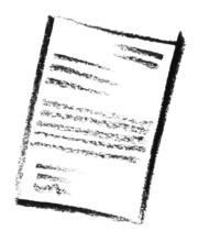Crayon-sketched document