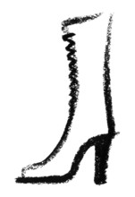 Crayon-sketched lady´s boots