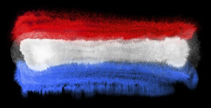 Watercolor illustration of the Netherlands flag