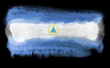 Watercolor illustration of the Nicaragua flag