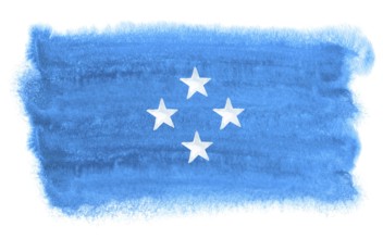 Watercolor illustration of the Micronesia flag
