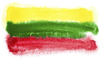 Watercolor illustration of the Lithuania flag