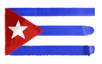 Watercolor illustration of the Cuba flag