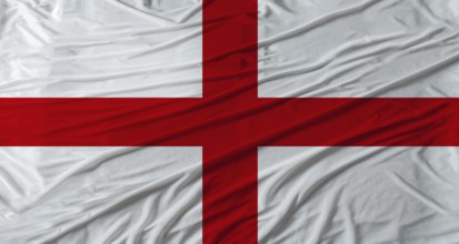 English flag waving. Flag of England with cloth texture