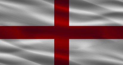 England flag with fabric texture. Realistic flag of England waving