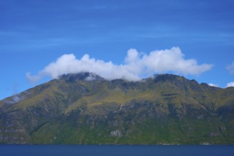 Majestic mountains with clouds against a clear blue sky, Devil's Staircase Lookout Point, Kingston,