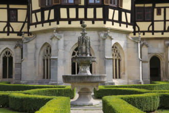 Bebenhausen Monastery, well house, half-timbered building, Gothic cloister, sacred building,