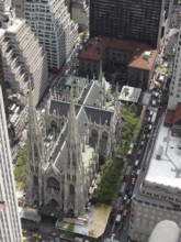 High angle view showing St. Patricks Cathedral in New York