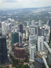 High angle aerial view around Kuala Lumpur City Centre in Malaysia