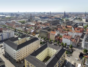 Aerial view of Copenhagen, the capital city of Denmark