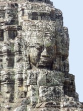 Sculpture detail at the Bayon temple at Angkor in Cambodia