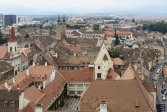 Aerial view of Sibiu, a city in Romania