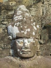 Temple detail at Angkor Thom showing a rock carved face