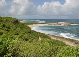 Idyllic coastal scenery on a caribbean island named Guadeloupe