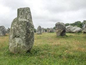 Scenery around the Carnac stones, a megalithic site in Brittany, France