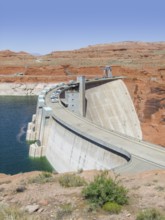Scenery around Hoover Dam in the Black Canyon at the Colorado River in USA