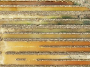 Abandoned saline ponds in the mineral-rich area of the Rio Tinto mines, hence the different colours