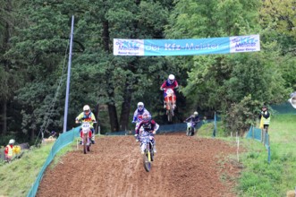 Motocross, Rudersberg, Baden-Württemberg, Germany, Europe, Several riders on motorbikes at a