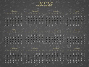 Lunar Phases Calendar, Full Year 2026 Daily Moon Phases