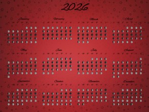 Lunar Phases Calendar, Full Year 2026 Daily Moon Phases, New Year Edition