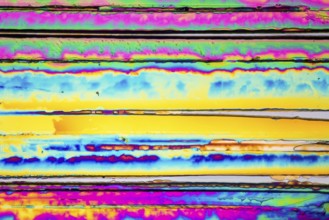 Microscopic shot of urea micro crystals in polarized light
