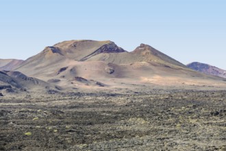 Impression at the Timanfaya National Park in Lanzarote, part of the Canary Islands in Spain