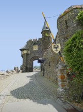 Impression of Cochem Imperial Castle at Moselle river in Rhineland-Palatinate, Germany, at summer