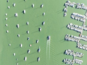 Sports and fishing boats at the marina of the fishing village of Sancti Petri. In the marshland of