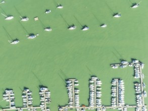 Sports and fishing boats at the marina of the fishing village of Sancti Petri. In the marshland of