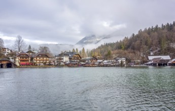 Scenery around Schoenau am Koenigssee in Bavaria at winter time