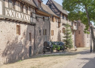 City view of Riquewihr, a town in Alsace, France