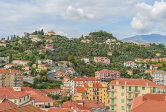 Scenery around Porto Maurizio in Oneglia, a former town in northern Italy on the Ligurian coast, in